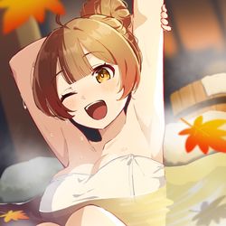 This is a pixiv picture whose title is 初星温泉♨️花海佑芽.