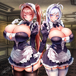 This is a pixiv picture whose title is 爆乳メイドさん.