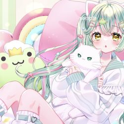 This is a pixiv picture whose title is 🐱🎈🌈.