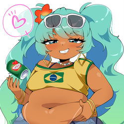 This is a pixiv picture whose title is chubby brazilian miku❤️.