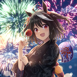 This is a pixiv picture whose title is 夏の終わり　Kitasan Black.