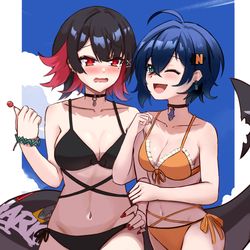 This is a pixiv picture whose title is 🦈🔔👙.
