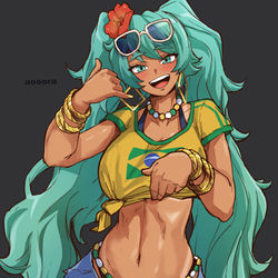 This is a pixiv picture whose title is brazilian miku.