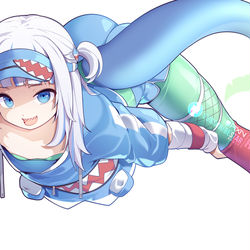 This is a pixiv picture whose title is Gawrgura 80s fitness.