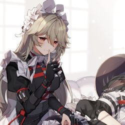 This is a pixiv picture whose title is 【zzz】メイド長とサメ.