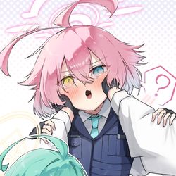 This is a pixiv picture whose title is ほっぺを好き放題される過去ホシノ.