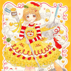 This is a pixiv picture whose title is オムライス風の女の子.