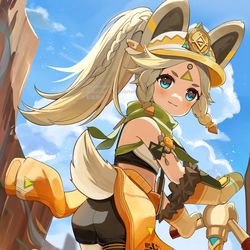 This is a pixiv picture whose title is カチーナちゃんしっぽもふもふ.