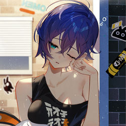 This is a pixiv picture whose title is 寝起きリン.