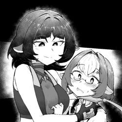 This is a pixiv picture whose title is 大きな鼠と小さな鼠 (Rat and Mouse).