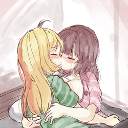 This is a pixiv picture whose title is 百合絵いろいろ　愉月と可愛.