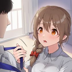 This is a pixiv picture whose title is ネクタイ、結んであげます.