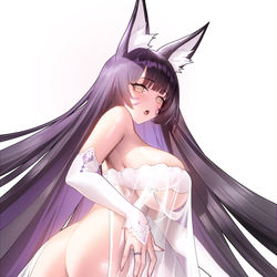 This is a pixiv picture whose title is 武蔵花嫁(アズールレーン).