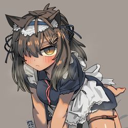 This is a pixiv picture whose title is 働かない系メイド.