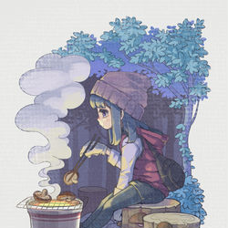 This is a pixiv picture whose title is のんびりイラスト「キャンプ」.