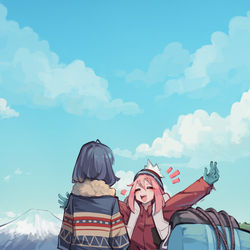 This is a pixiv picture whose title is Yuri Camp💙.