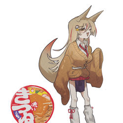 This is a pixiv picture whose title is 赤いきつね.