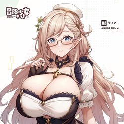 This is a pixiv picture whose title is 受付嬢ティア 『冒険少女ギルド』.