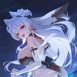 This is a pixiv picture whose title is 月下.