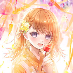 This is a pixiv picture whose title is 浴衣みのりちゃん.