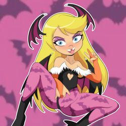 This is a pixiv picture whose title is Lola Loud/ Morrigan.