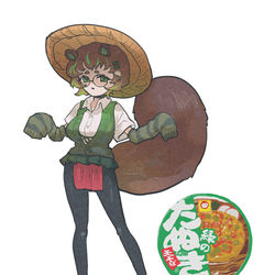 This is a pixiv picture whose title is 緑のたぬき.