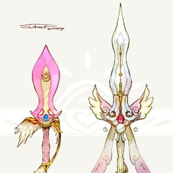 This is a pixiv picture whose title is タブンネ・メガタブンネモチーフの武器（ポケモン）.