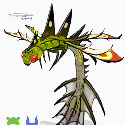 This is a pixiv picture whose title is メガメガヤンマ＆生態解説.