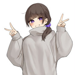 This is a pixiv picture whose title is ぶかぶかニットタイツガール.