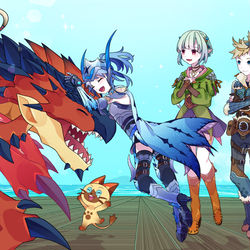 This is a pixiv picture whose title is モンハンストーリーズ2クリア記念.