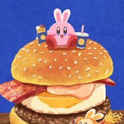 This is a pixiv picture whose title is 月見バーガー.