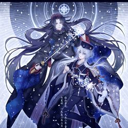 This is a pixiv picture whose title is 七星剣と白山吉光.
