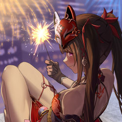 This is a pixiv picture whose title is 76日目, 花火.