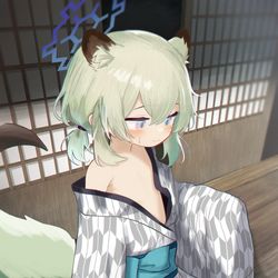 This is a pixiv picture whose title is 【ブルアカ】シグレの身体が小さくなってしまった….