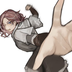 This is a pixiv picture whose title is 给你一拳，看你还癫不癫.