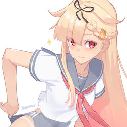 This is a pixiv picture whose title is 日焼け夕立ちゃん.