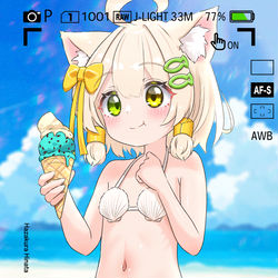 This is a pixiv picture whose title is かやちゃんにも貝殻ビキニを着てもらおう！(2/2).