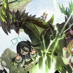 This is a pixiv picture whose title is 겜창부 X 몬헌.