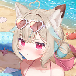 This is a pixiv picture whose title is ｢…何見てるの｣.