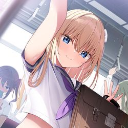 This is a pixiv picture whose title is 「おはよー」.