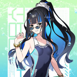 This is a pixiv picture whose title is 透け競泳テノチ.