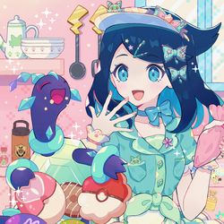 This is a pixiv picture whose title is 【アニポケ】リコちゃんとテラパゴス🍩🐢✨️.