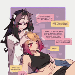This is a pixiv picture whose title is Boob talk <3.