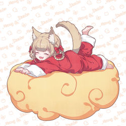 This is a pixiv picture whose title is もこもこ 🐈✨ 🌥.