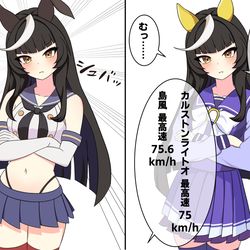 This is a pixiv picture whose title is 島風コスで速さを追求するカルストンライトオ.