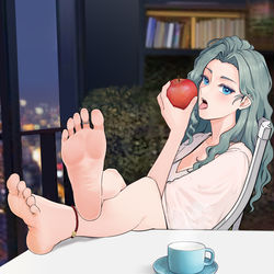 This is a pixiv picture whose title is 夜のリラックスタイム.