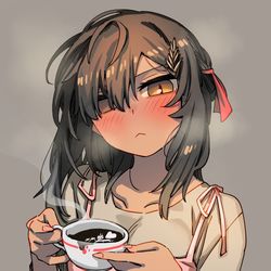 This is a pixiv picture whose title is 飲み物を強奪された.