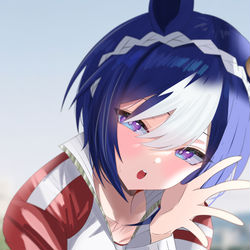 This is a pixiv picture whose title is 「トレーナーの目から見ても？わぁ・・・・！っ、ふふ・・・・・嬉し.