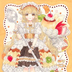 This is a pixiv picture whose title is プリンアラモード風の女の子.