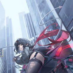 This is a pixiv picture whose title is 🐭🏍️.